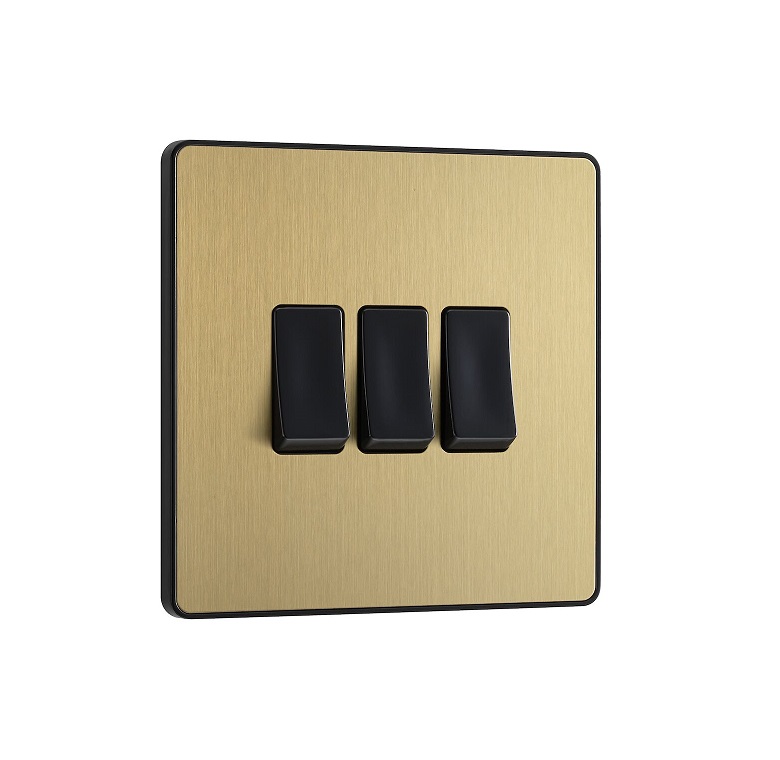 [25BVSBr.13] Evolve Switch 3g 2w SatinBrass PCDSB43B-01
