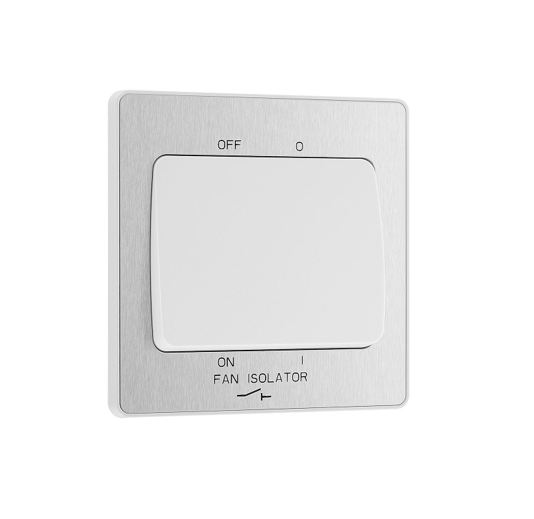 Evolve Fan Sw 3pole BrushSteel BS15W