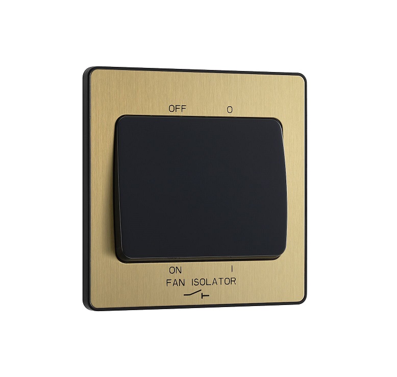 Evolve Fan Sw 3pole SatinBrass PCDSB15B-01