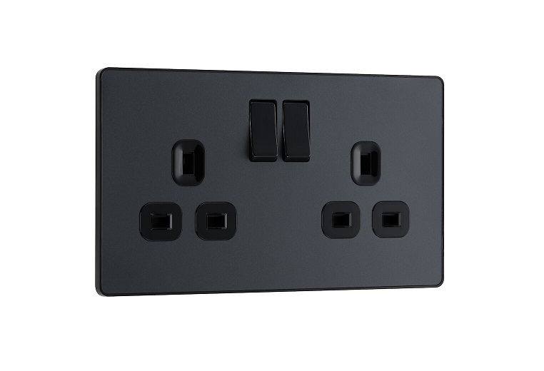 Evolve  Double Socket MattGrey MG22B