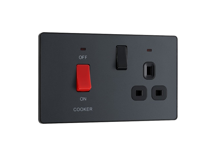 [25BVMG.57] Evolve Cooker Sw+Socket.Neo MattGreyPCDMG70B-01