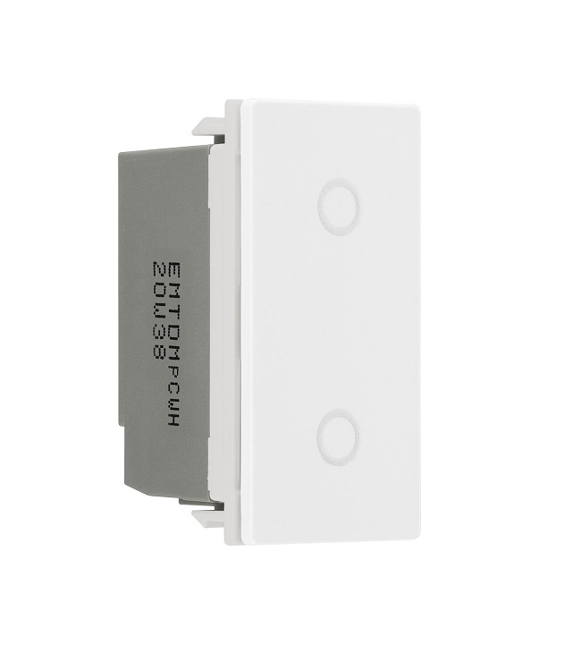 [25MMA.01S-P] BG 1g Module Touch Dimmer Secondary/Slave PEARL White Fits MediaPlate EMTDSPCWH-01 Only