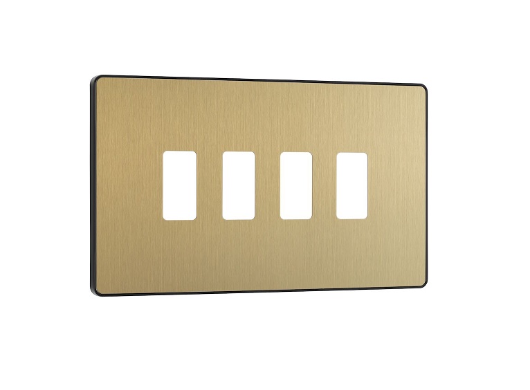 [25BVGSBr.1x4] Evolve Grid 4g Cover SatinBrass RPCDSB4B-01