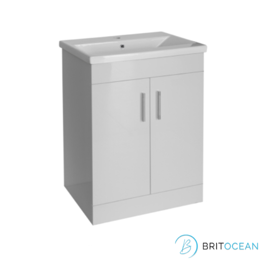 [4762Bo.FL600WFS+B6395TE] Flair 620 Basin + Unit Floor 2Dr White