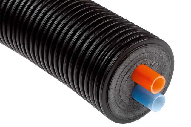 [16HU32210p] Polypipe DN32 Pre-Insulated TwinPipe & Fittings 4x1"M 10m kit (Dia140mm) PRE1032-HTG