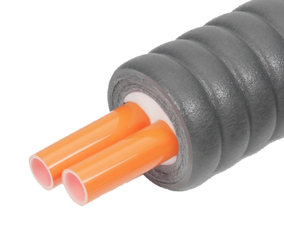 [16HU4021R] Rehau Rauvitherm DN40+40/150mm Pre-Insulated TwinPipe Per Mtr (add £50 deliv)