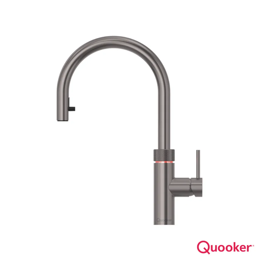 [34Q3.FLEX3.GM] Quooker Tap *3In1* Round Gun Metal Flex PullOut  -Tap + PRO3-EQ B tank