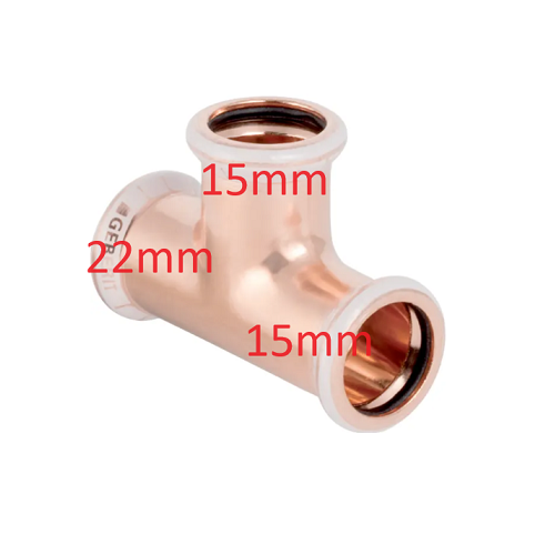 [11CM22FD15] Mapress 22 x 15 x 15 Centre & End Tee