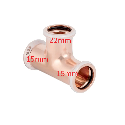 [11CM15H22] Mapress 15 x 15 x 22 End & End Tee