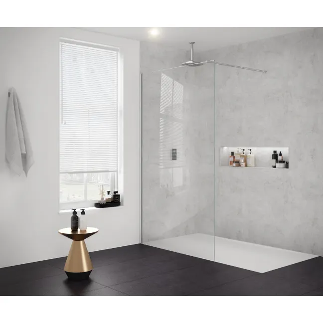Merlyn Wetroom Panel 8mm 1000mm ◭Chr
