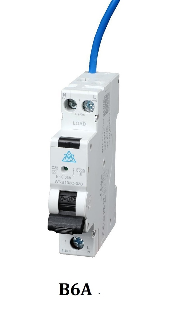 Wced Mini RcBo 6A 30ma B curve ⨈WRB106B-030