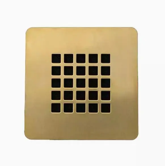 Giorgio2 Shower Waste Grate Cover Square Brushed Brass