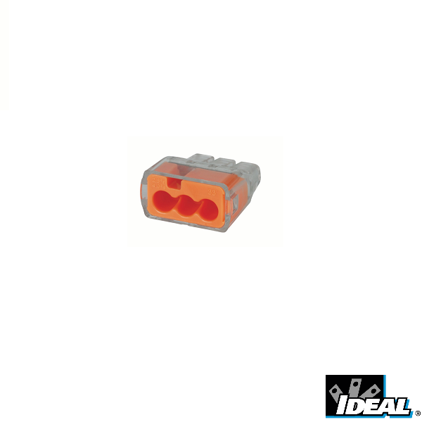 [24JCIP3] Ideal Push-Wire Orange 3w Connector 32a 30-1033 Box100