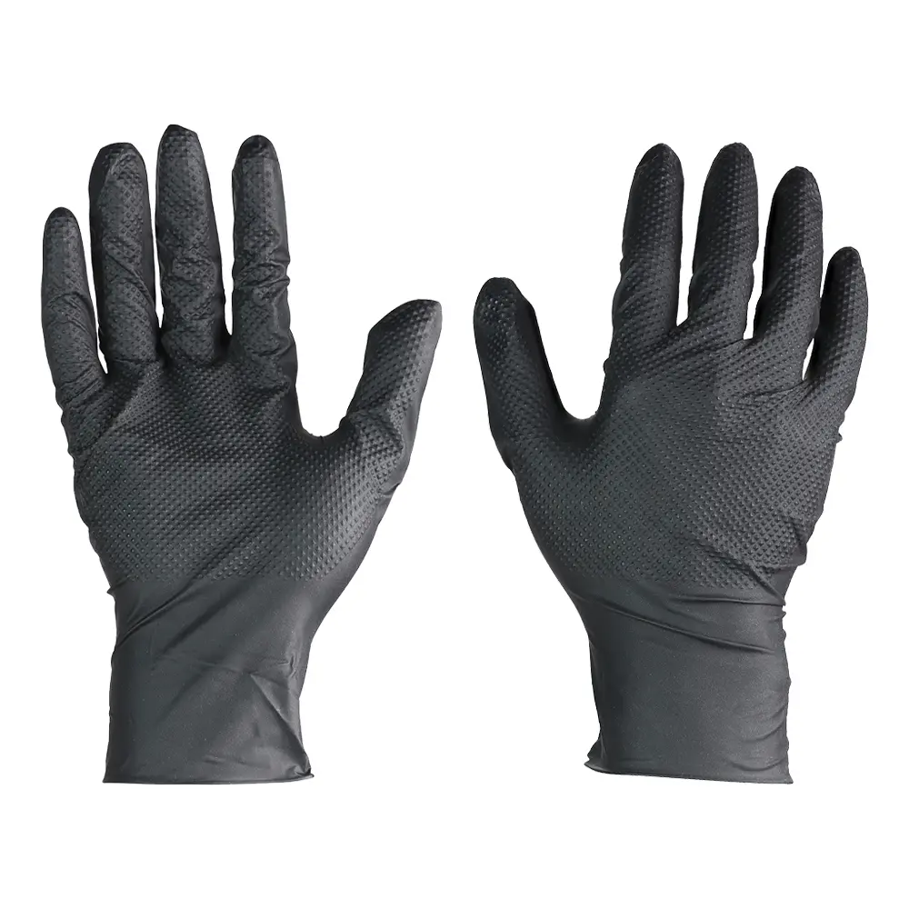 [93DGlove770394] Gloves Textured Disposable Nitrile -LARGE-770394