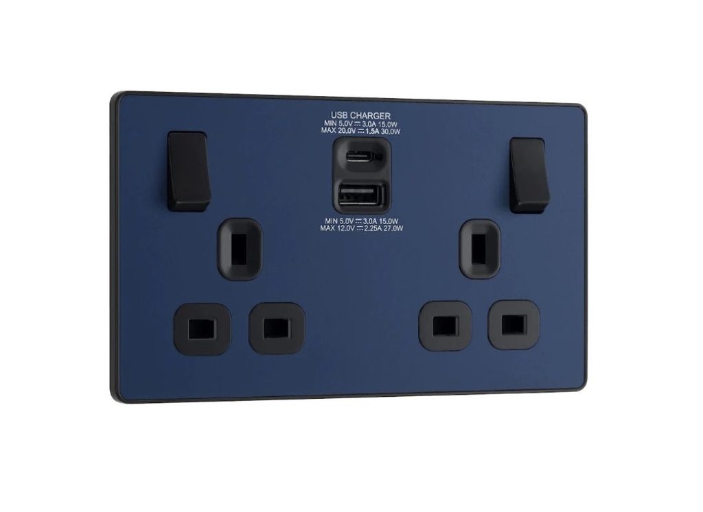 [25BVBU.32UAA] Evolve Double Skt U45w AC MattBlue PCDDB22UAC45B-01