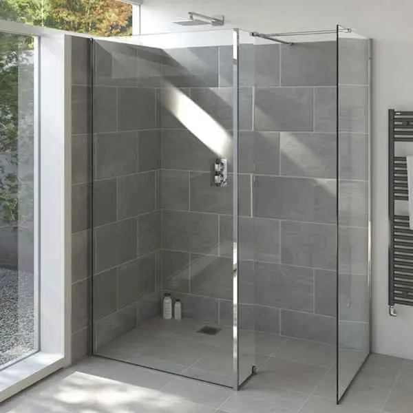 zzzTavo Wetroom Panel 8mm 900mm ◭Chrome Inc Profile
