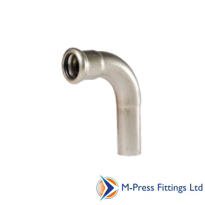 [11SM15BA] M Press SS 15mm Spigot Elbow 90° 122101515