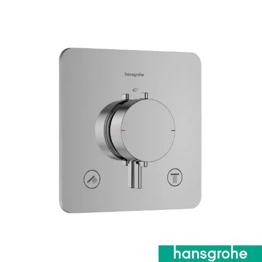 [425Hg.33713000] Comfort Q Shower Mixer Therm 2Way ▢ Smooth-Sq Cp