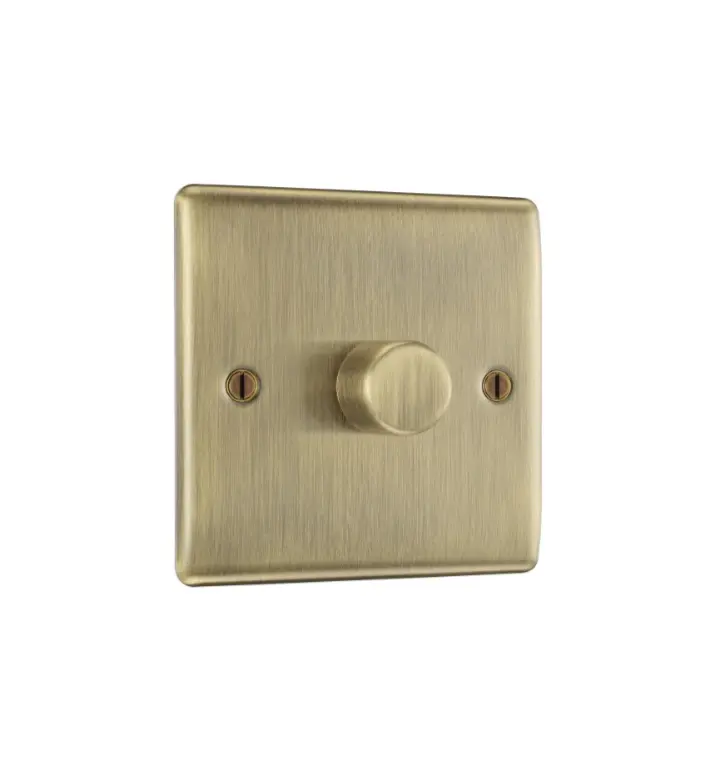 [25BDSAB.01] Dimmer 1g LED 50w Bg AntBrass Raisd NAB81-01