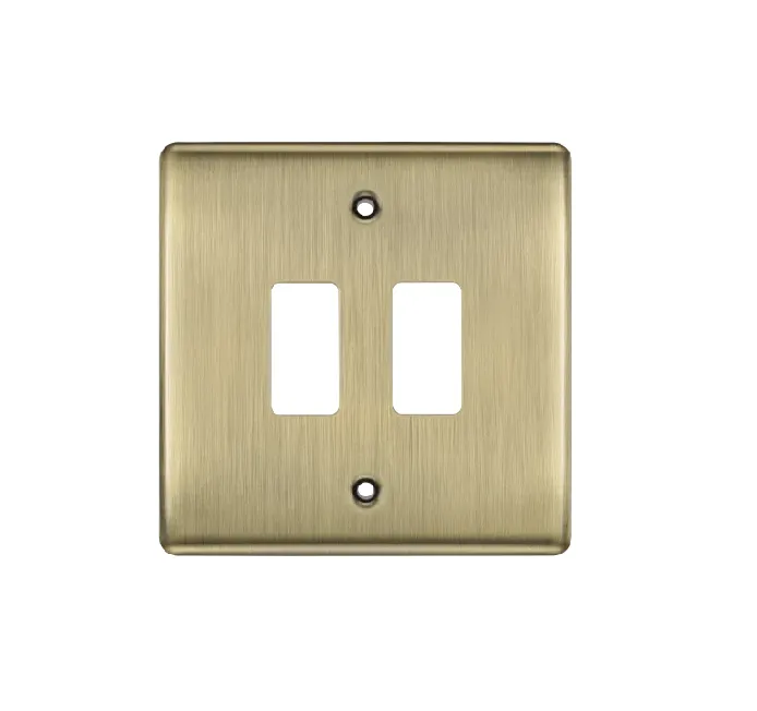 [25BDGSaB.1x2] BG raised Grid 2g Cover AntBrass GNAB2/RNAB2-01