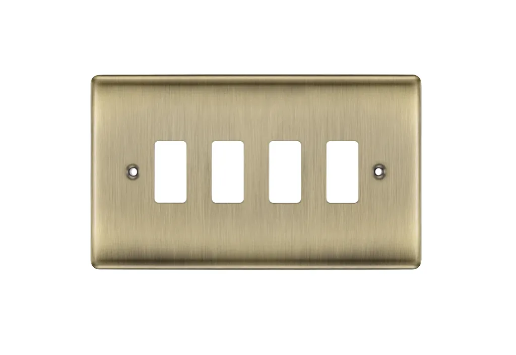 [25BDGSab.1x4] BG raised Grid 4g Cover AntBrass RNAB4-01