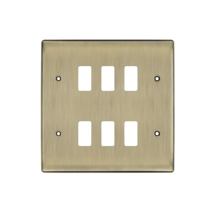 [25BDGSaB.2x3] BG raised Grid 6g Cover 2row.3 AntBrass RNAB6-01