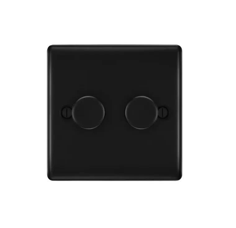 [25BDMbk.02] Dimmer 2g LED 50w Bg MattBlack Raisd NFB82-01