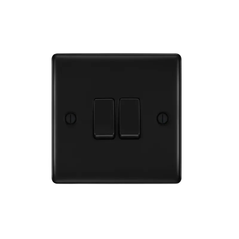 [25BDMbk.12] Switch 2g 2w Bg MattBlack Raisd NFB42-01