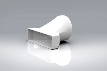 [21DT2D5L] Sys204: SS Thermal Straight Round 125 to Rectangular Adaptor 