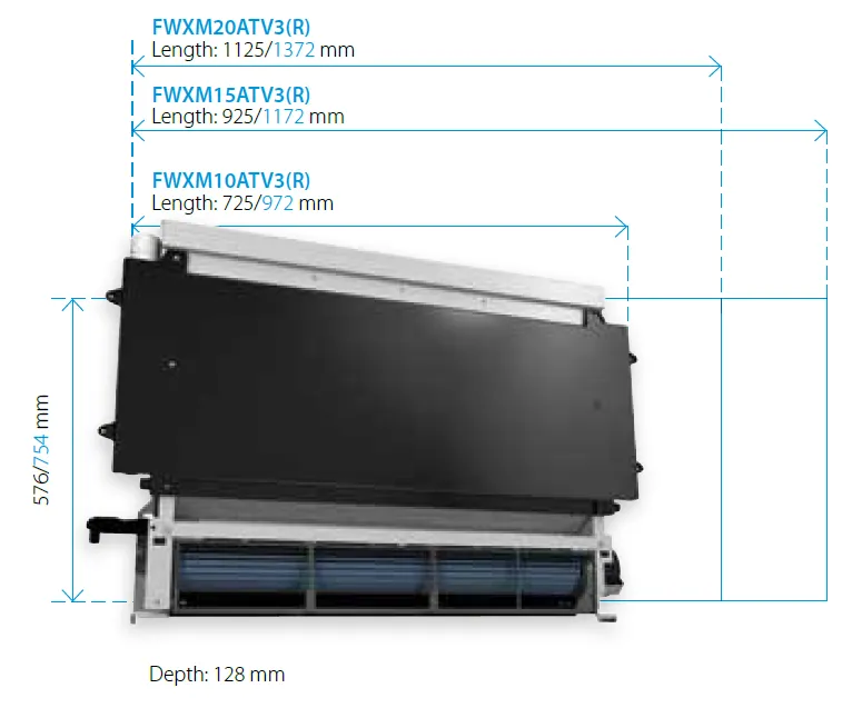 Daikin Fan Convector Concealed FWXM20ATV3R (RightH pipework)