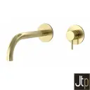 Vos Wall Basin Mixer 200 DH Handles Brushed Brass