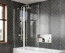 Clear6 Bath Screen 1150 Double Silver
